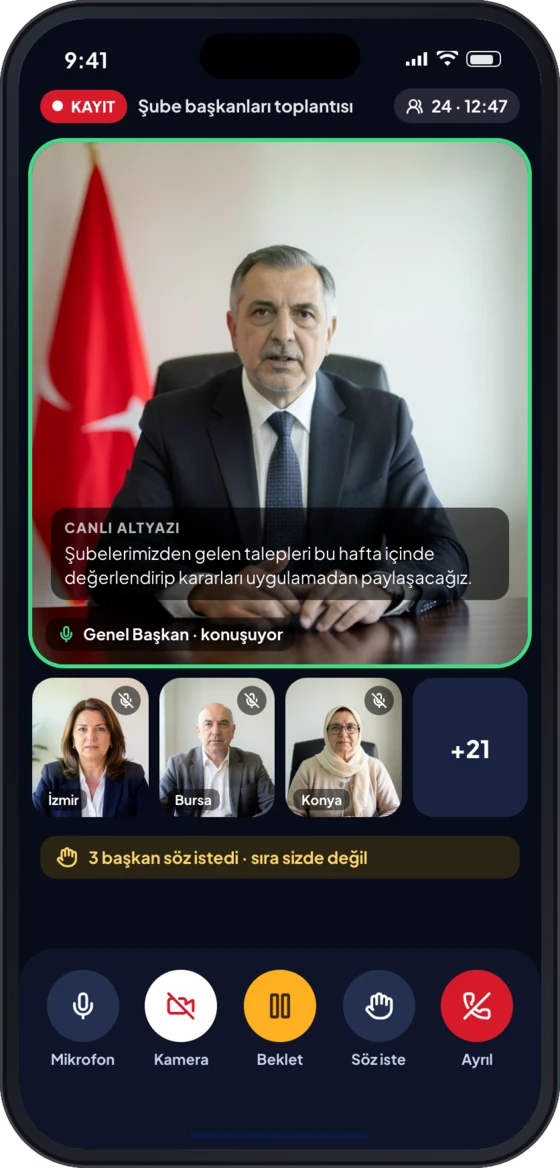 Canlı görüşme ekranı